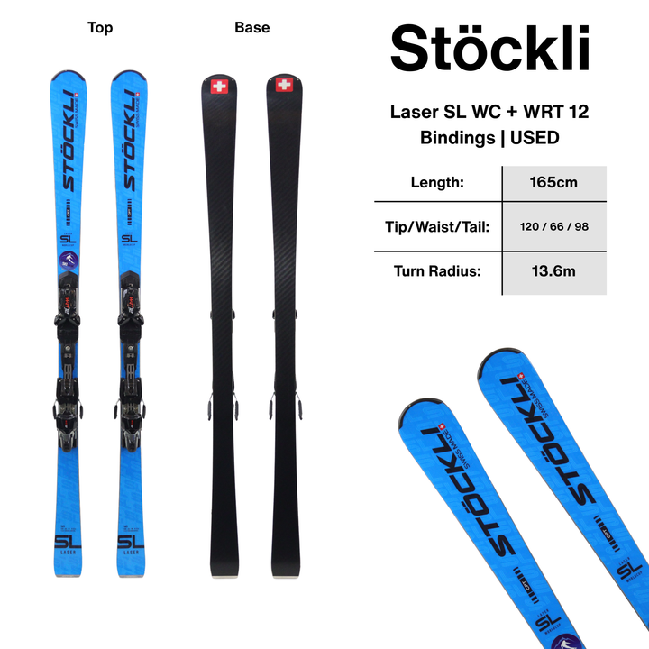 Stockli Laser SL World Cup w/ WRT 12 Bindings | 165cm - USED USED SKIS Stockli