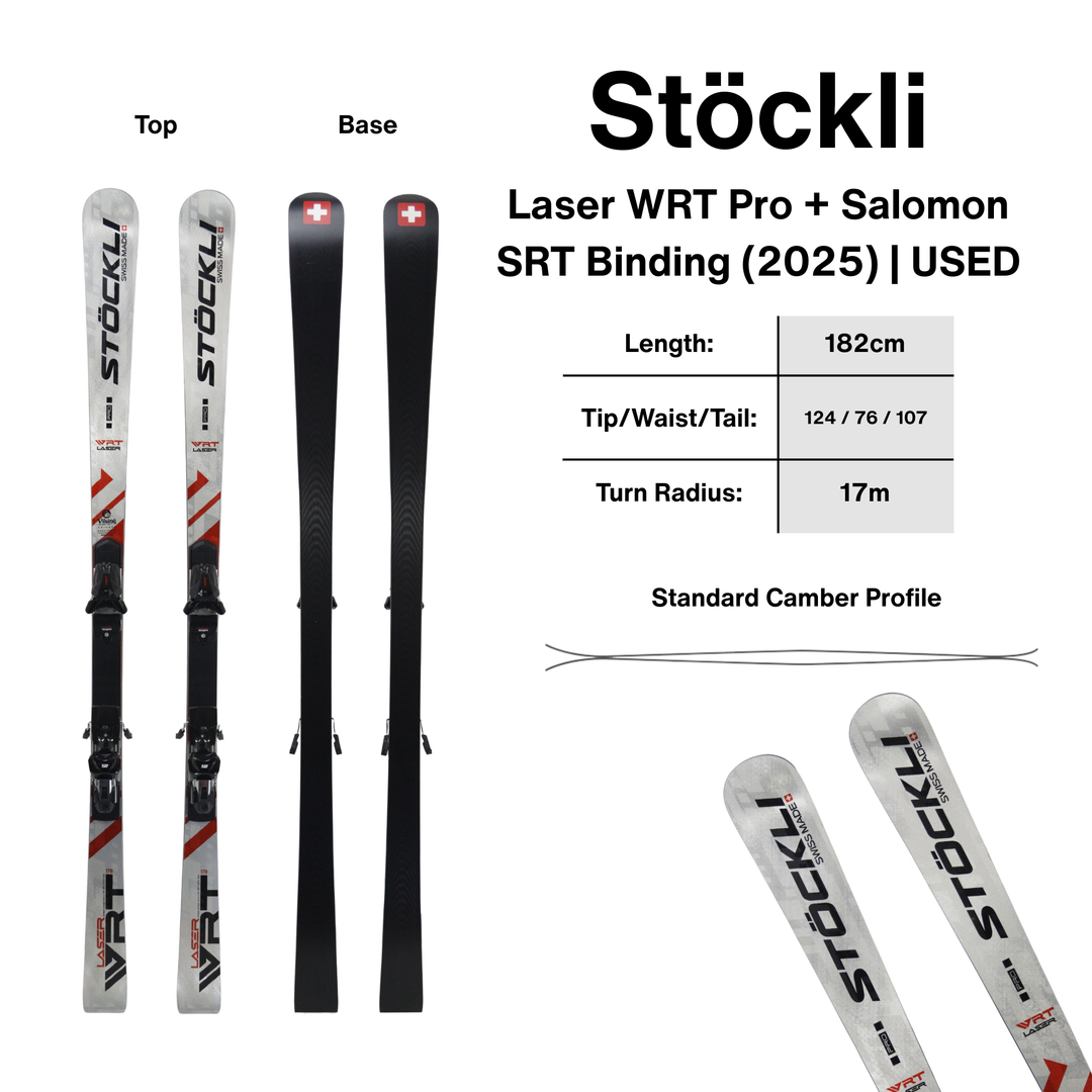Stockli Laser WRT Pro 158cm + Salomon SRT 12 Binding | 2025 USED USED SKIS Stockli