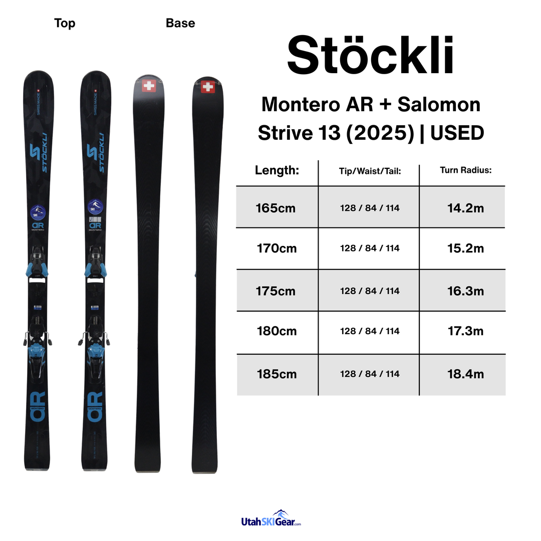 Stockli Montero AR + Salomon Strive 13 2025 | USED USED SKIS Stockli