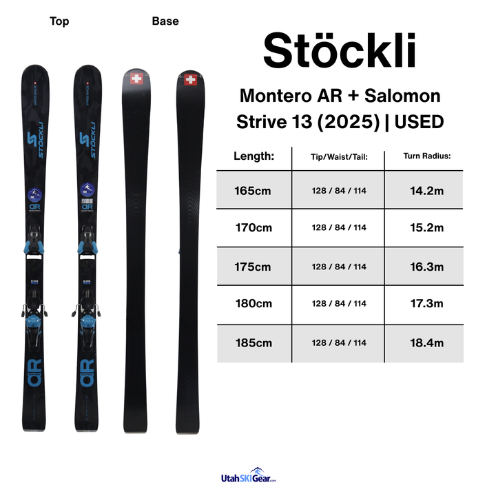 Stockli Montero AR + Salomon Strive 13 2025 | USED USED SKIS Stockli