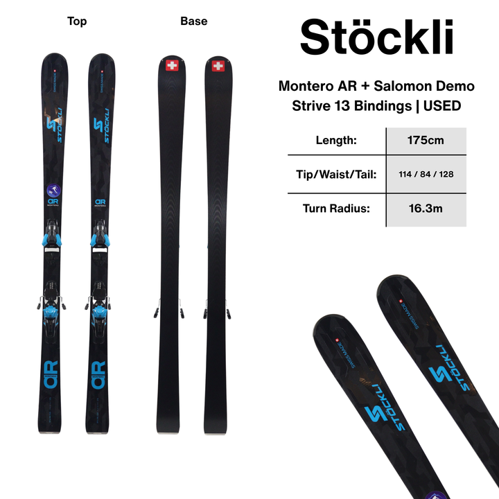 Stockli Montero AR w/ Salomon Demo Strive 13 Bindings | 175cm - USED USED SKIS Stockli