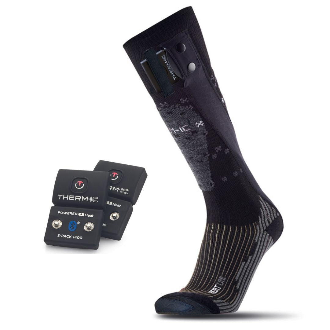 Therm-ic Heat Fusion Power Socks UNI S-1400B - Heated Socks + Bluetooth Batteries - OPEN BOX RETURN HEATED ACCESSORIES Therm-ic Small  