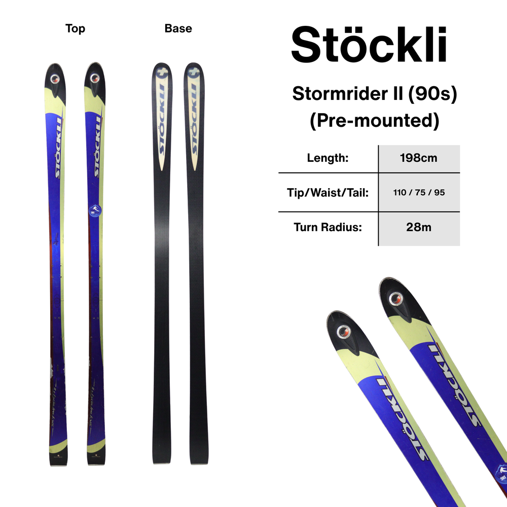 Vintage Stöckli Stormrider II (90s Era) – 198cm (Pre-Mounted) SKIS Utah Ski Gear