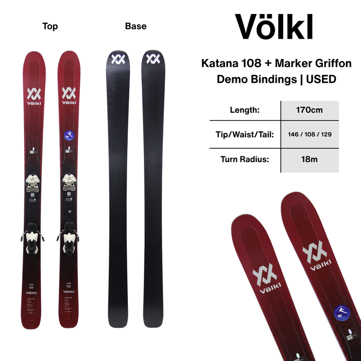 Volkl Katana 108 + Marker Griffon Demo Bindings - USED SKIS Volkl