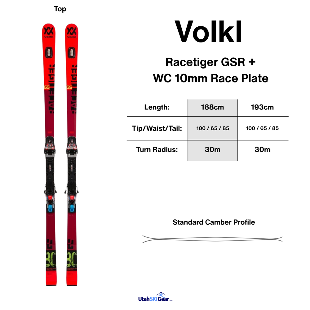 Volkl Racetiger GS R + WC 10mm UVO Race Plate - 2020 SKIS Volkl