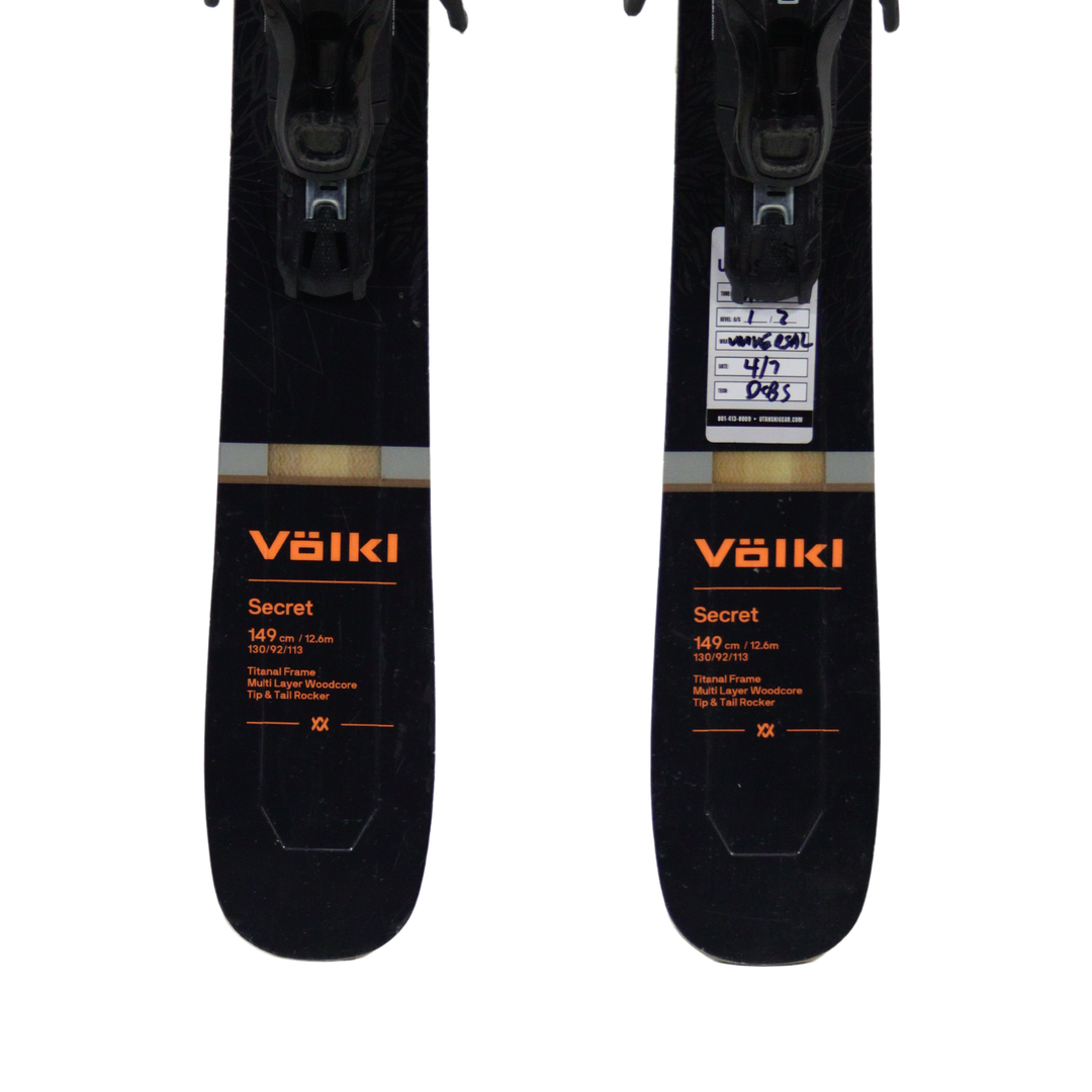 Volkl Secret 92 149cm + Salomon Lithium 10 Bindings - USED SKIS Volkl