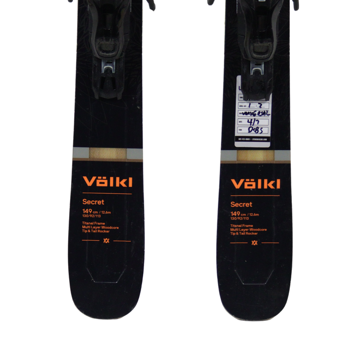 Volkl Secret 92 149cm + Salomon Lithium 10 Bindings - USED SKIS Volkl