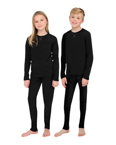 Kids Terramar Thermafleece 4.0 2pc Set Baselayer APPAREL Terramar Black XS 