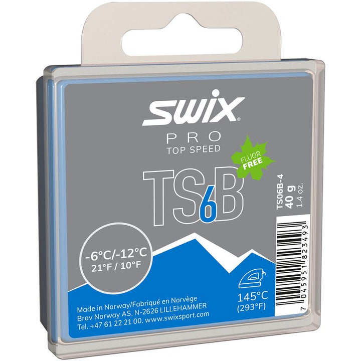 Swix Top Speed Black Wax 40g SKI & SNOWBOARD WAX Swix TSB 6 Blue