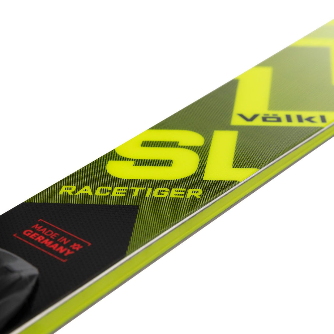 Volkl Racetiger SL + RMotion3 12 GW (Yellow, Black, Grey). Sold by Utah Ski Gear.