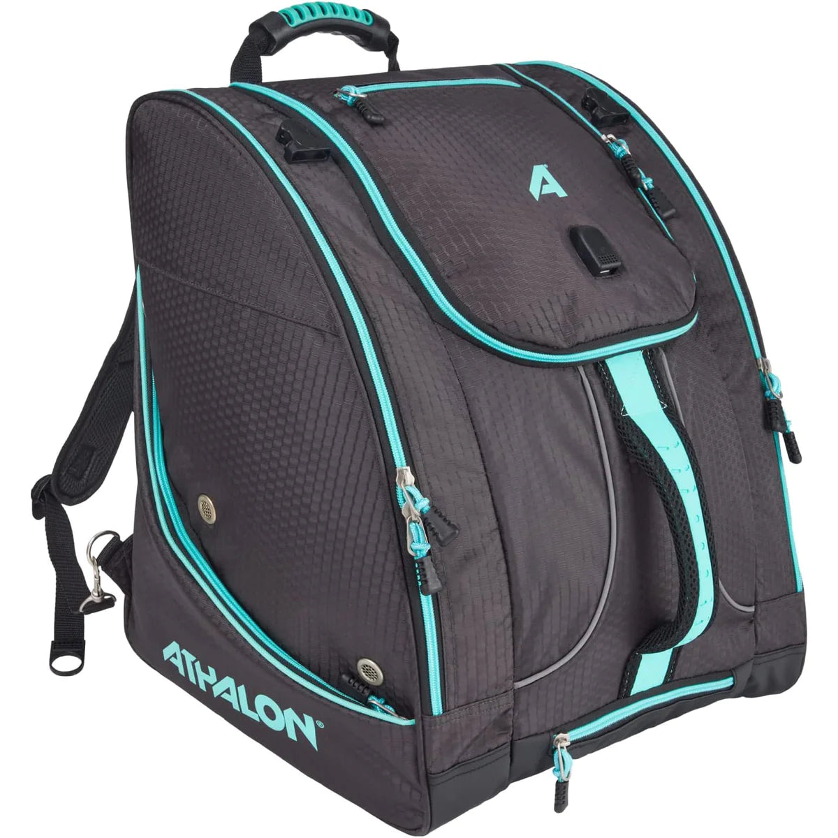 Athalon LTD Deluxe Everything USB Ski Boot Bag - 332 BAGS Athalon Charcoal / Mint  