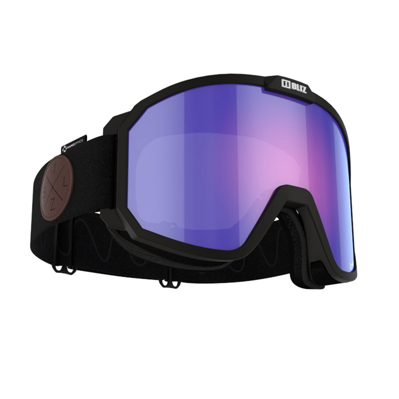 Bliz Ski Goggles - Rave 14 - Black with Begonia Blue Nordic Light Cat2 Nano Optics Lenses GOGGLES Bliz   