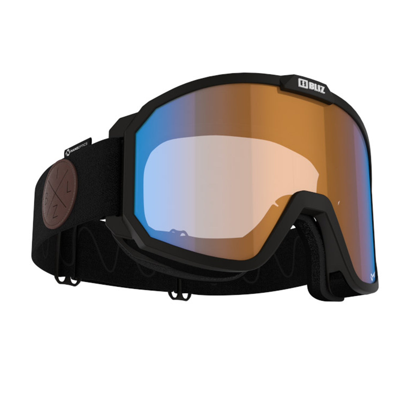 Bliz Ski Goggles - Rave 14 - Black with Coral Blue Nordic Light Cat1 Nano Optics Lenses GOGGLES Bliz   