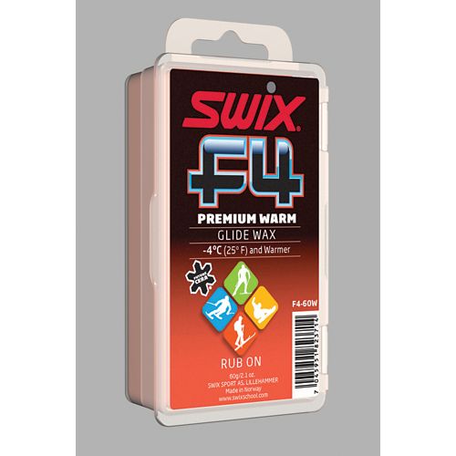 Swix F4 Warm Ski Wax w/ Cork - 60g SKI & SNOWBOARD WAX Swix   