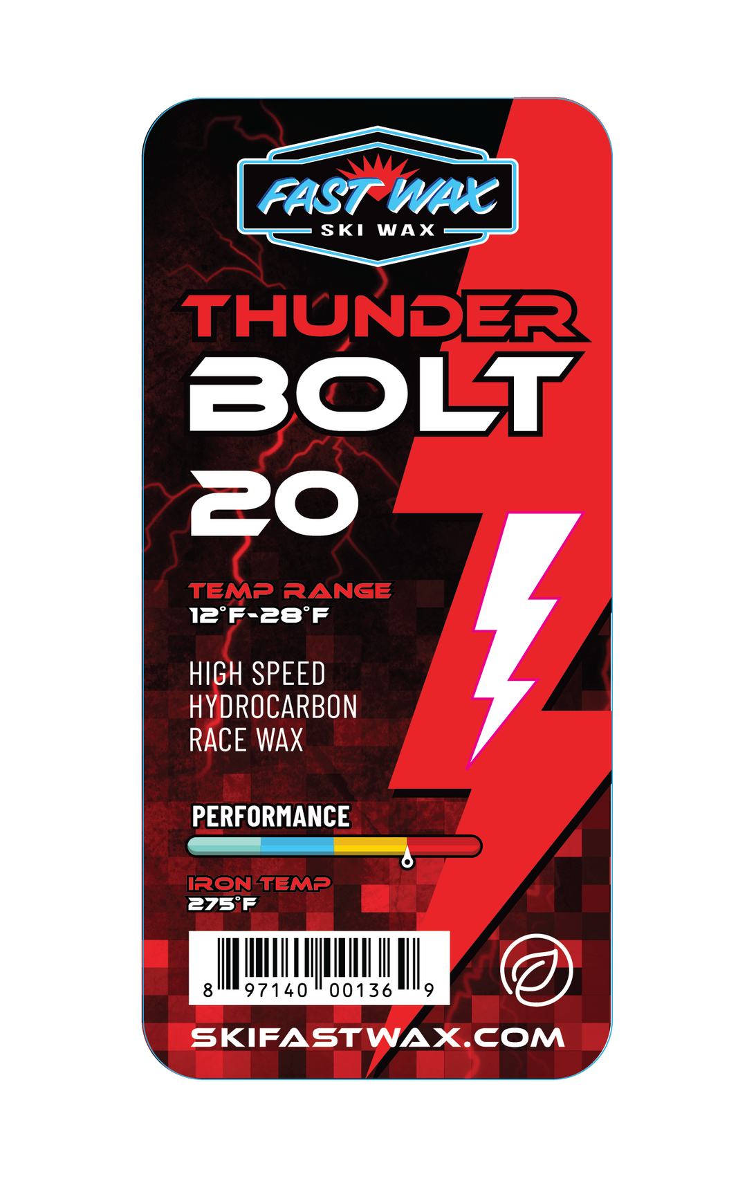 Fast Wax Thunderbolt 20 Race Wax - 80g SKI & SNOWBOARD WAX Fast Wax 80g  