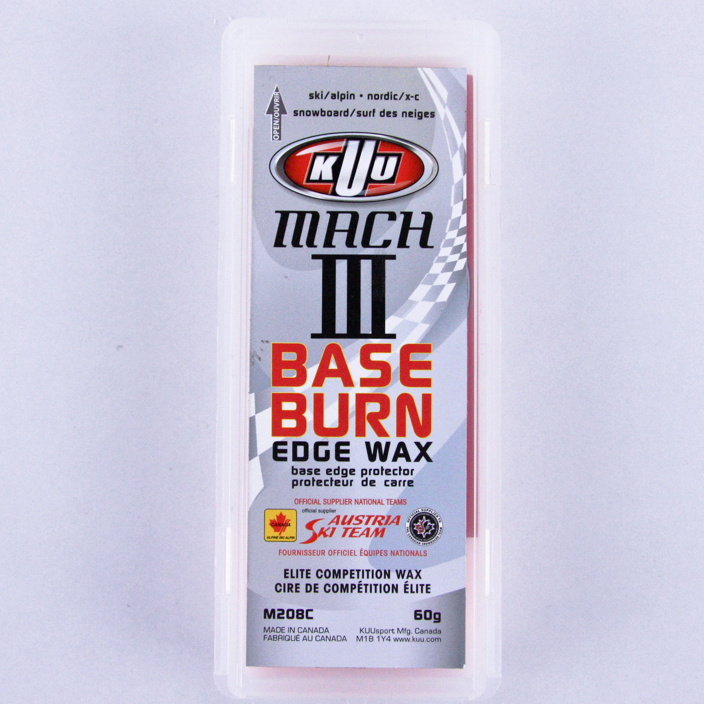 60g Kuu Base Burn Edge Wax SKI & SNOWBOARD WAX KUU   