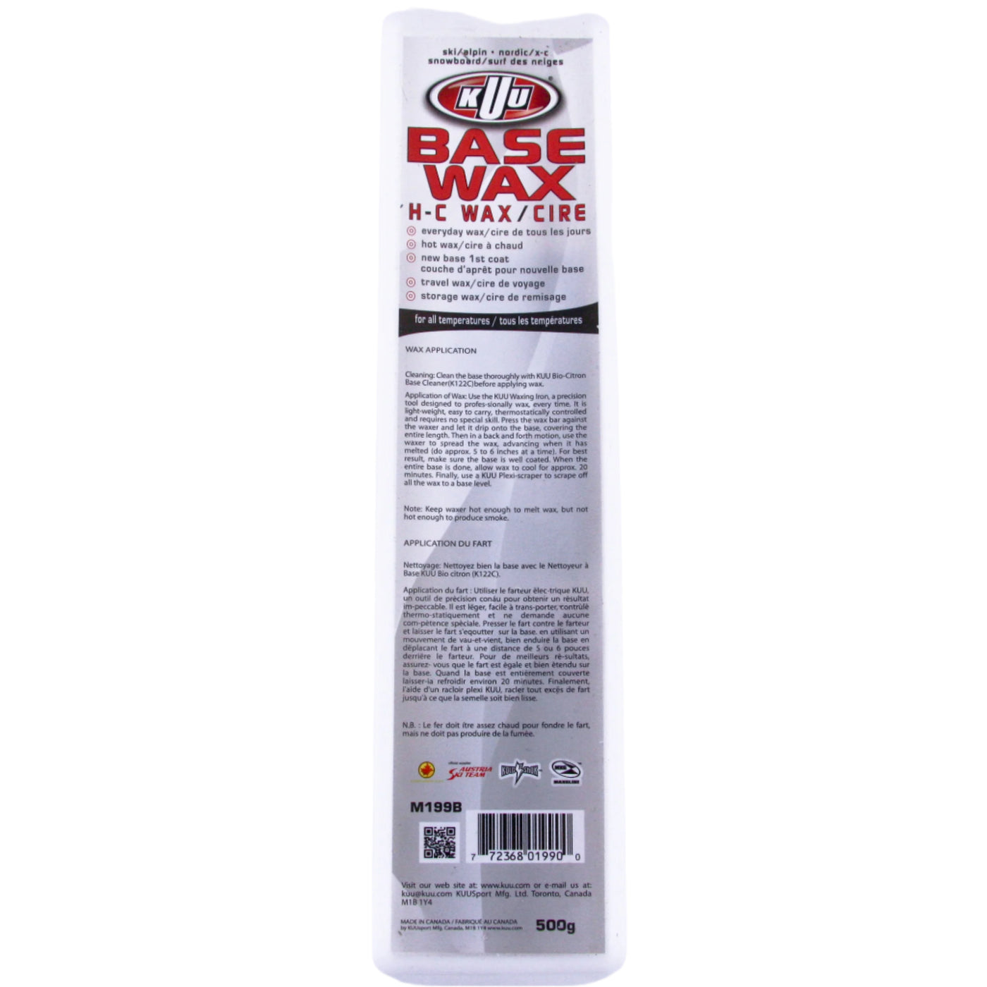 500g Kuu Mach Base Wax SKI & SNOWBOARD WAX KUU   