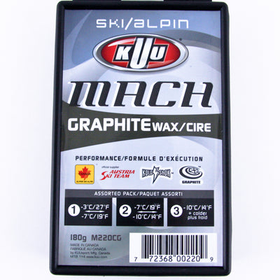 180g Kuu Mach Graphite Wax | 3 Combi Moist Universal Cold SKI & SNOWBOARD WAX Kuu   
