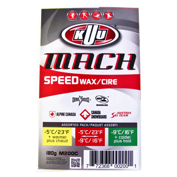 180g Kuu Mach Speed Wax | 3 Pack Combi Moist Universal Cold | Fluoro Free SKI & SNOWBOARD WAX KUU   