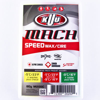 180g Kuu Mach Speed Wax | 3 Pack Combi Moist Universal Cold | Fluoro Free SKI & SNOWBOARD WAX Kuu   