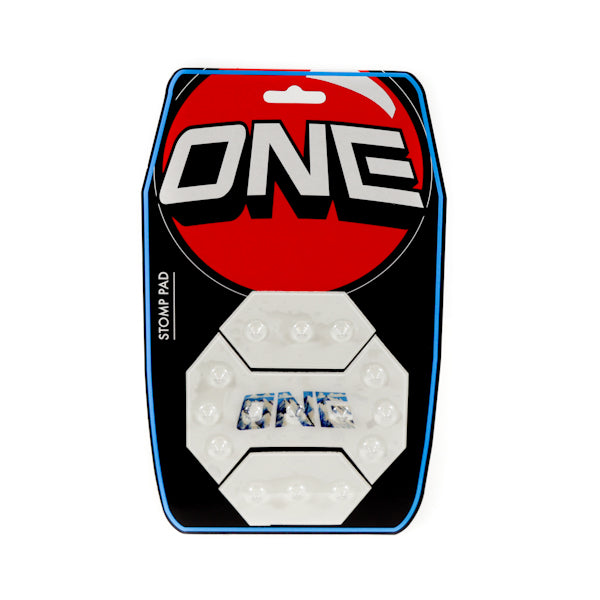 One MFG Mod-X Pod White Stomp Pad + Blue Mountain Logo | 3-Piece STOMP PADS OneBall   