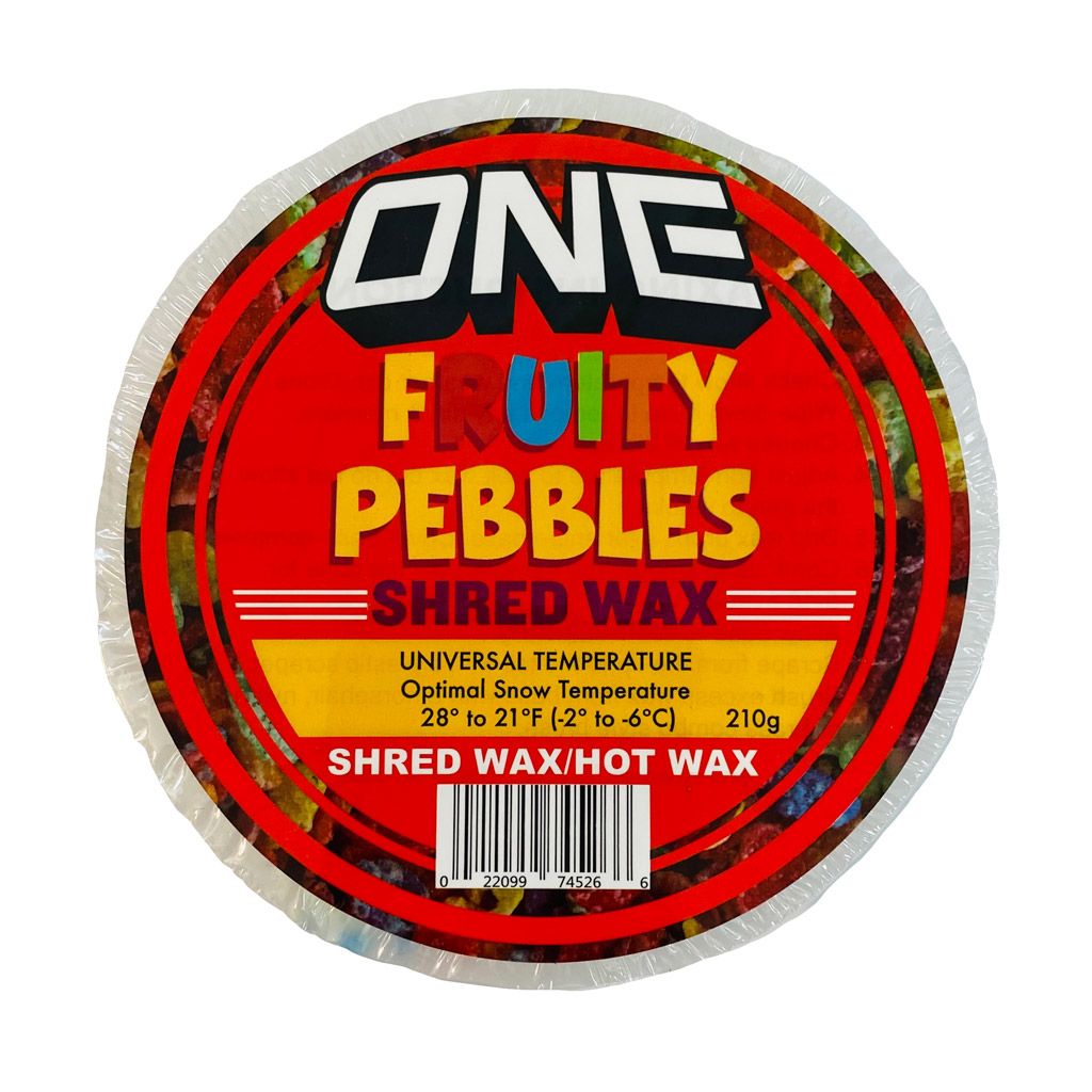 One MFG Fruity Pebbles Shred Wax | Scented Any Condition Hot Wax/Rub on | 210g SKI & SNOWBOARD WAX OneBall   