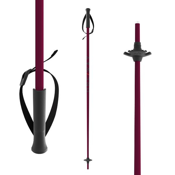 One Way Junior High Alpine Ski Poles - Youth Ski Poles - 2025 SKI POLES One Way Blackberry 100cm