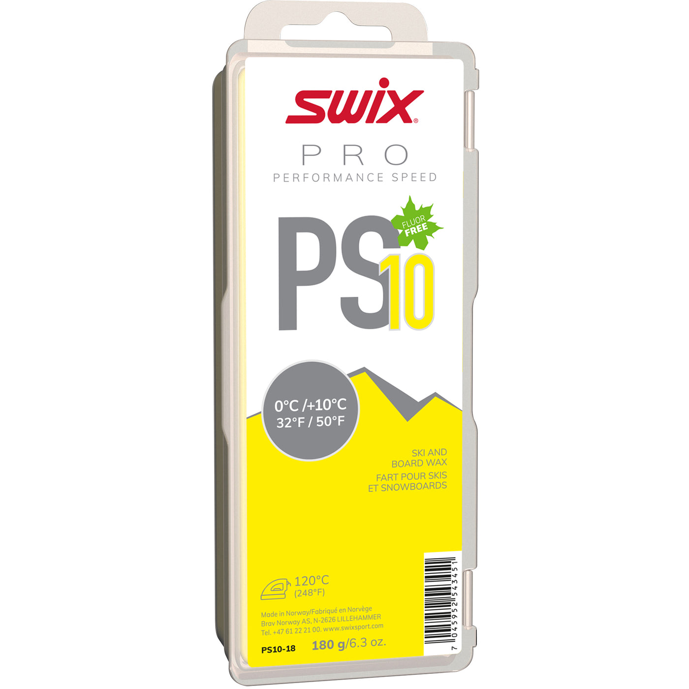Swix PS10 Yellow 180g - Performance Speed SKI & SNOWBOARD WAX Swix   