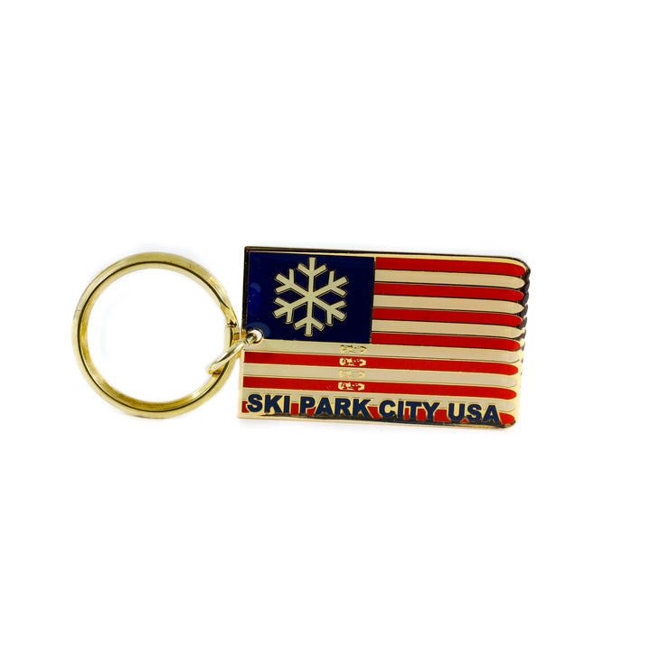 Park City Ski Resort Keychain ACCESSORIES Utah Ski Gear American Flag  