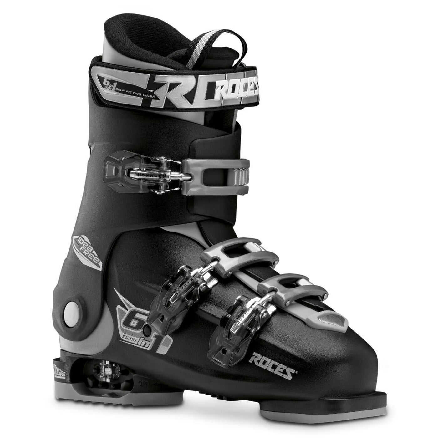 Roces IDEA Free Adjustable Youth Ski Boots | Size 22.5 - 25.5 MP SKI BOOTS Roces Black/Silver  