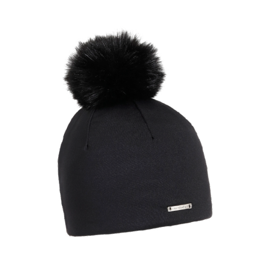 Turtle Fur Comfort Shell Pom Pom Beanie - Solid APPAREL Turtle Fur Black  