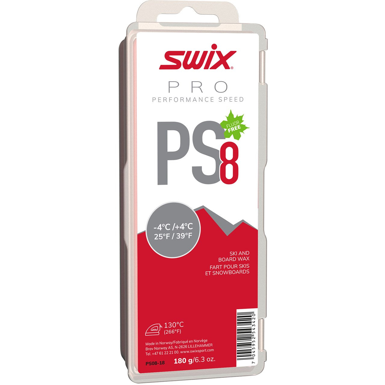 Swix PS8 Red 180g - Performance Speed SKI & SNOWBOARD WAX Swix   