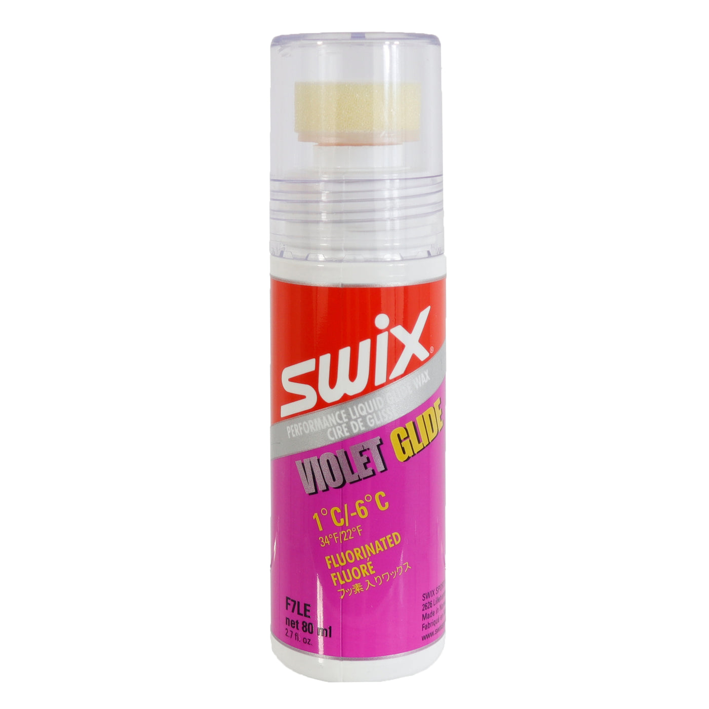 Swix Violet Glide - Spray On Performance Liquid Glide Wax - 80ml, 22°F to 34°F, F7LE SKI & SNOWBOARD WAX Swix   