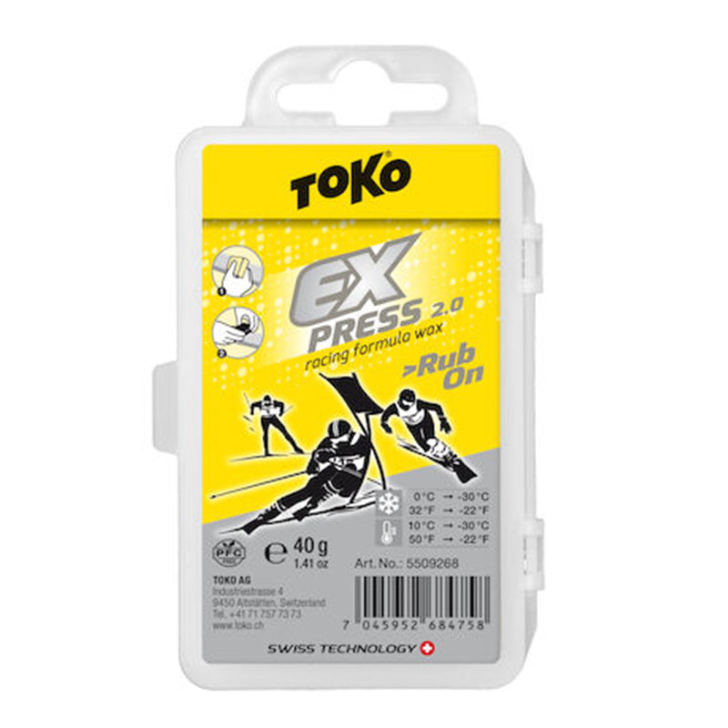 Toko Express Racing Rub-on Ski Wax 40g - Fluoro Free SKI & SNOWBOARD WAX Toko   
