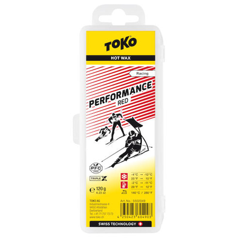 Toko Performance Ski and Snowboard Hot Wax 120g Red - Fluoro Free SKI & SNOWBOARD WAX Toko   