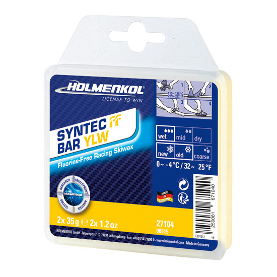 Holmenkol Syntec Yellow Fluoro Free Race Wax - 70g SKI & SNOWBOARD WAX Holmenkol   
