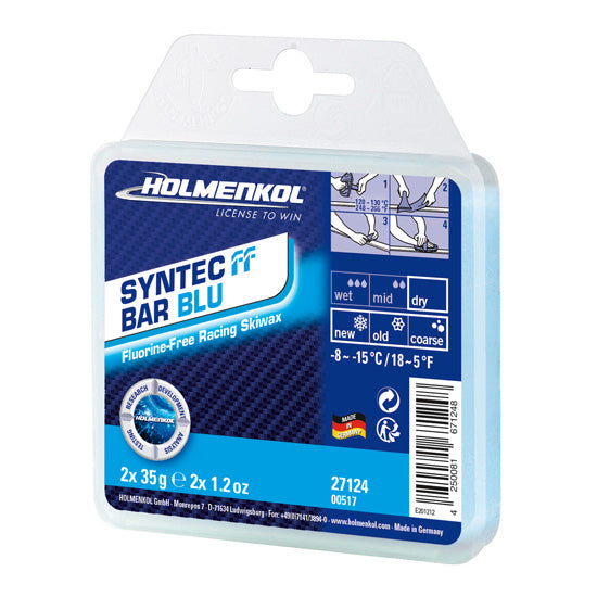 Holmenkol Syntec Blue Fluoro Free Race Wax - 70g SKI & SNOWBOARD WAX Holmenkol   