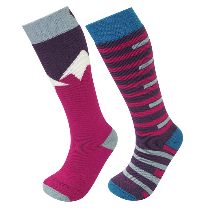 Lorpen Kids 2-Pack Ski Socks APPAREL Lorpen Pink Blue XS 