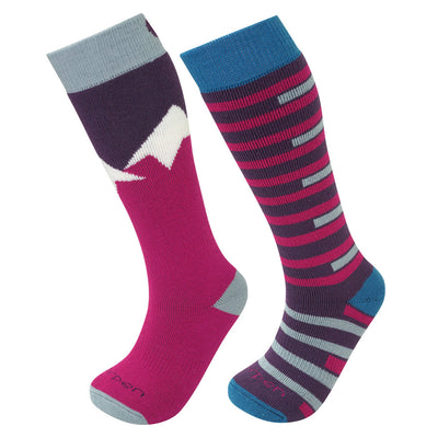 Lorpen Kids 2-Pack Ski Socks APPAREL Lorpen Pink Blue XS 