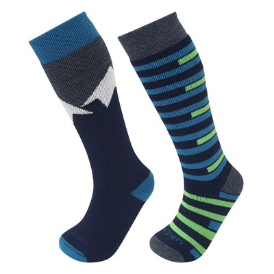 Lorpen Kids 2-Pack Ski Socks APPAREL Lorpen Blue Green XS 