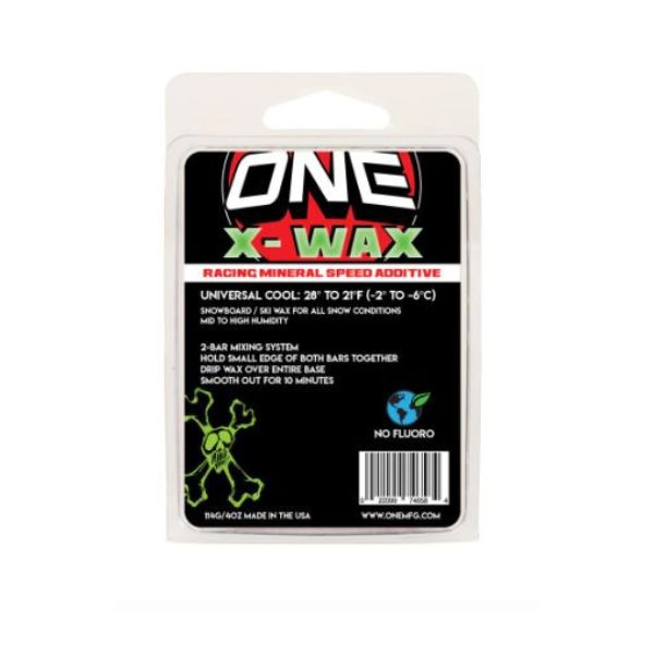One MFG 114g X-Wax FF Mineral Speed Additive | Cool Green SKI & SNOWBOARD WAX OneBall   