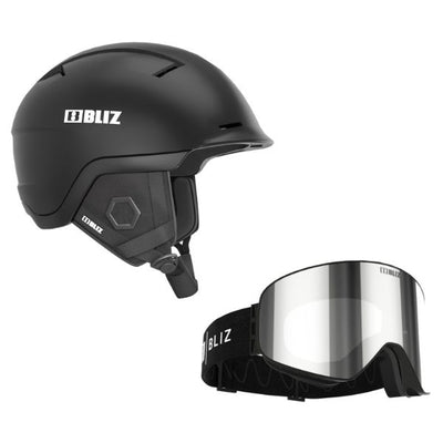 Bliz Infinity Helmet + Flow Goggles with Cat 3 Mirror Lens HELMETS Bliz Medium Black 