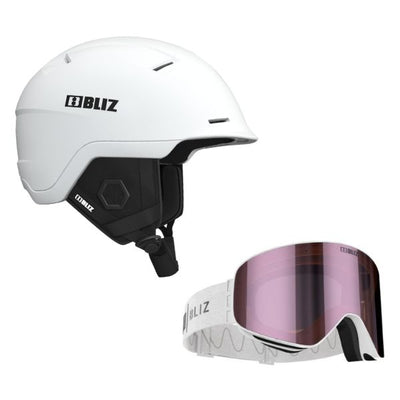 Bliz Infinity Helmet + Flow Goggles with Cat 3 Mirror Lens HELMETS Bliz Medium White 