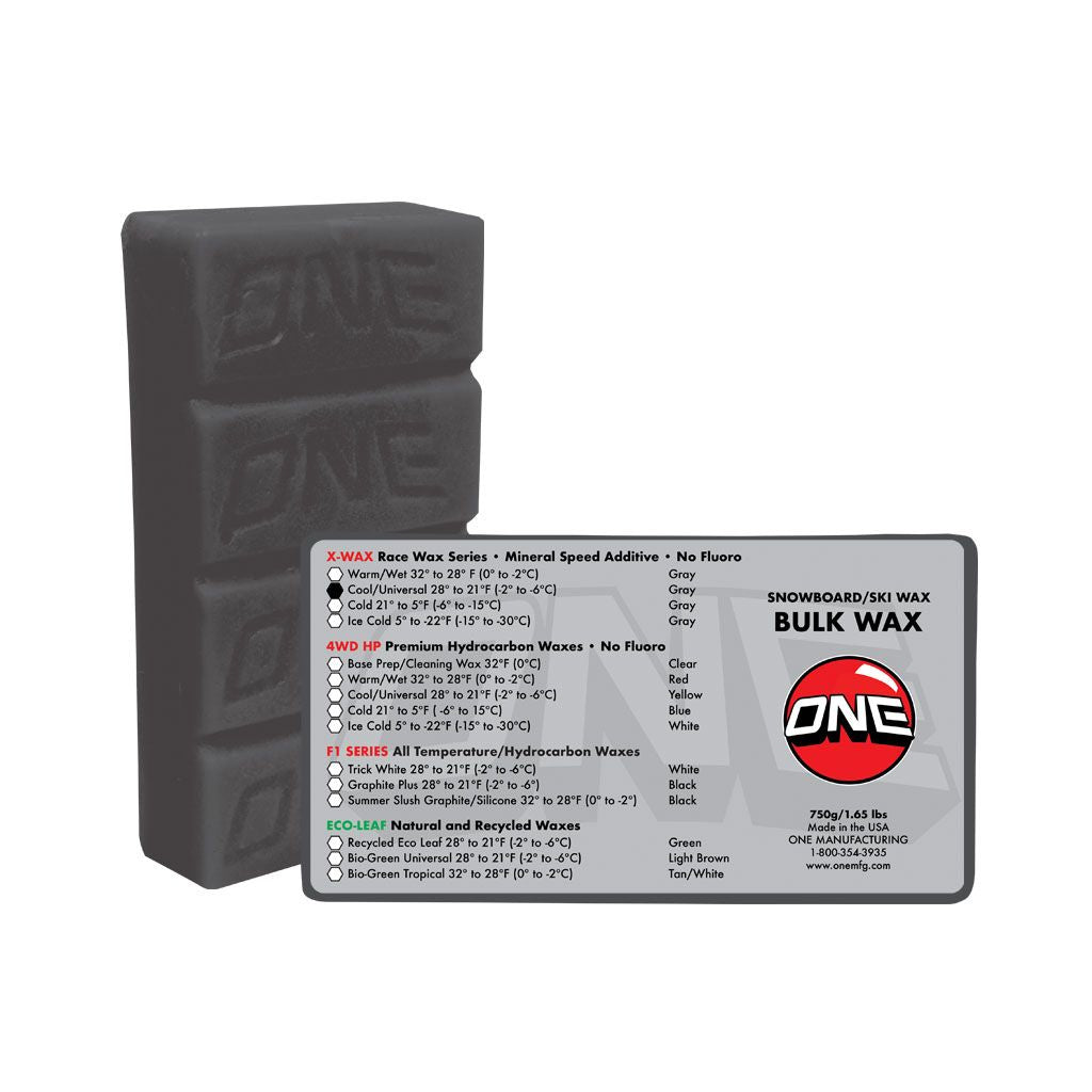 One MFG Cool/Universal X-Wax Grey Snowboard Wax - 750 grams SKI & SNOWBOARD WAX OneBall   