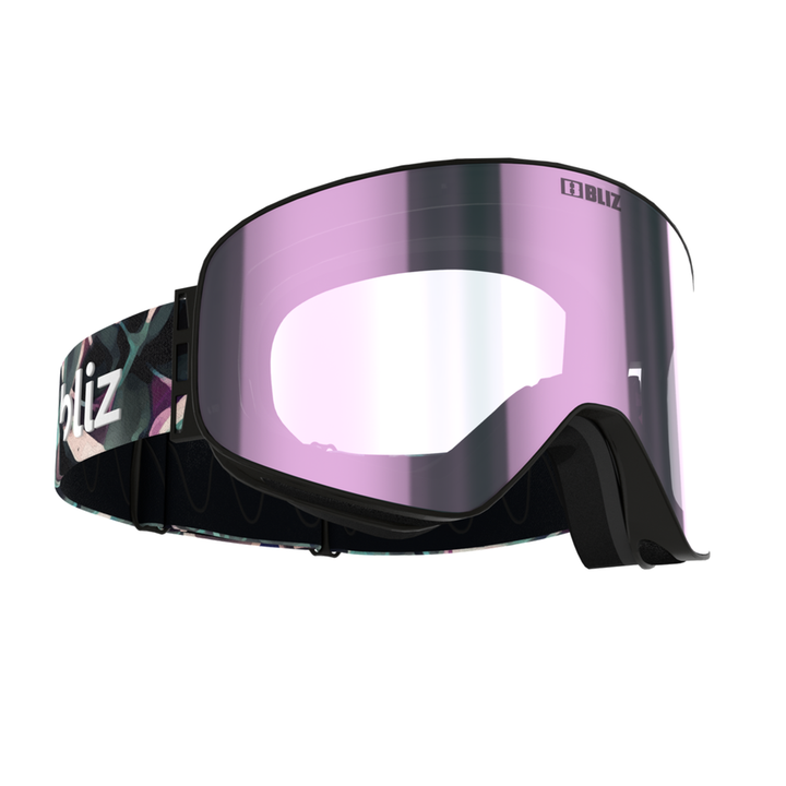 Bliz Flow Ski Goggles GOGGLES Bliz Black Frame + Ice-Pink Lens