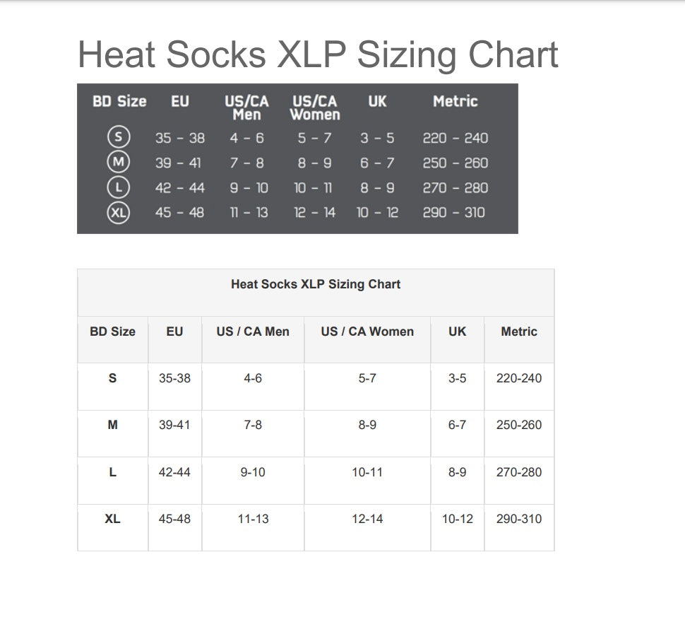 Hotronic Heat Socks Only XLP PFI 30 Classic Thin HEATED ACCESSORIES Hotronic