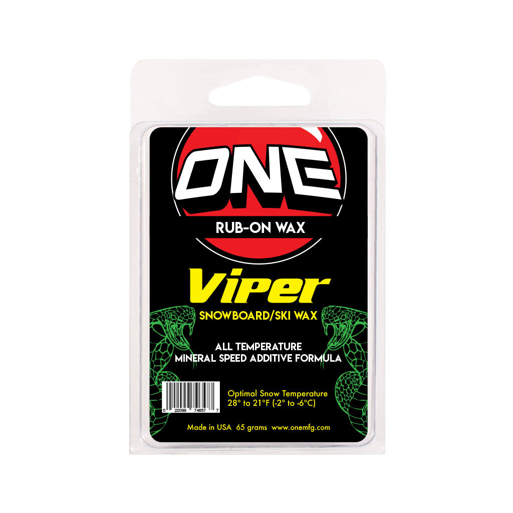 One MFG Viper Rub-On Universal Conditions Mineral Speed Additive Wax SKI & SNOWBOARD WAX OneBall   