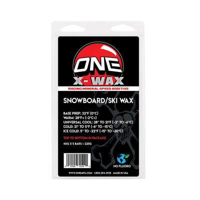 One MFG X-Wax Snowboard and Ski Wax Mineral Formula 225G 5-Pack SKI & SNOWBOARD WAX OneBall   