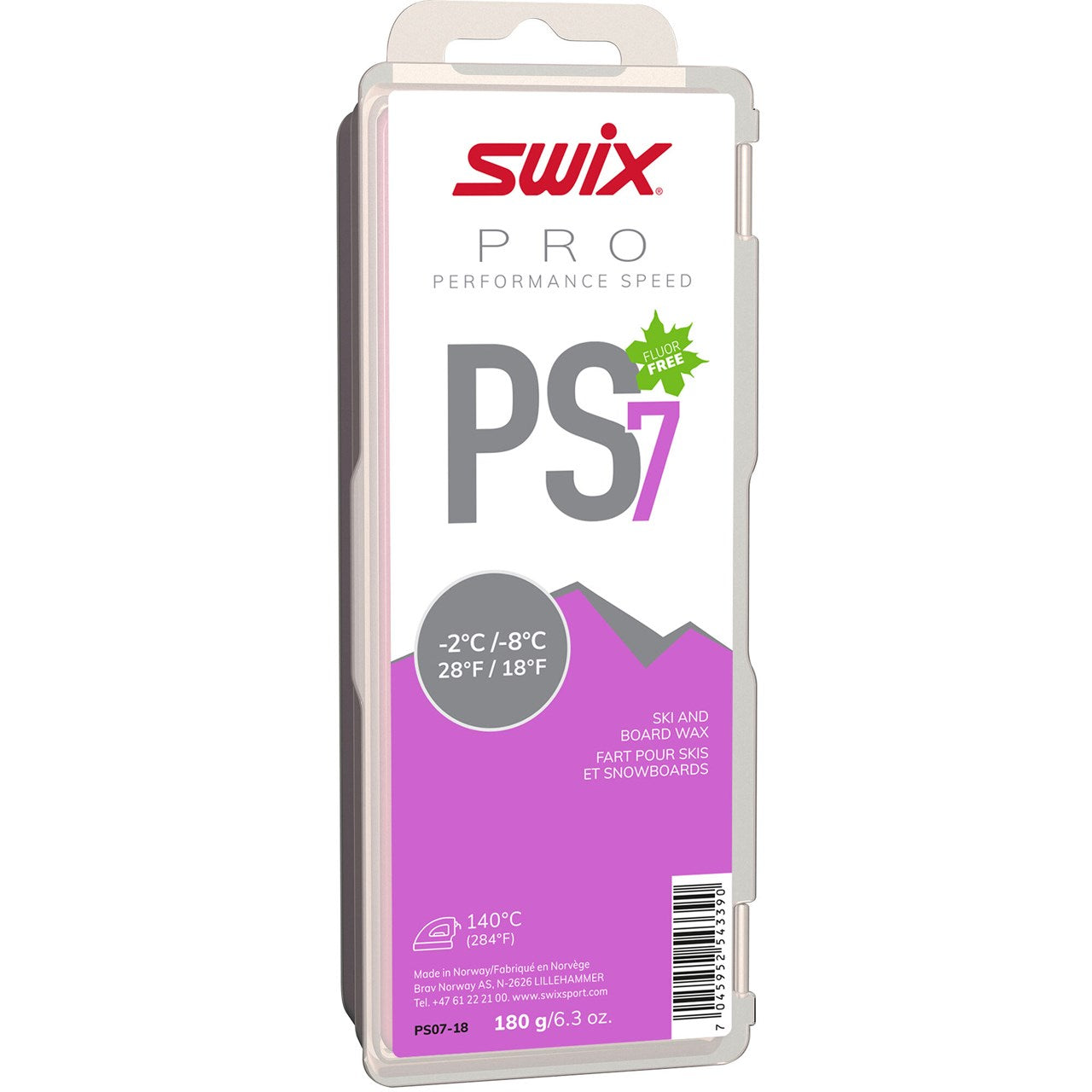 Swix PS7 Violet 180g - Performance Speed SKI & SNOWBOARD WAX Swix   