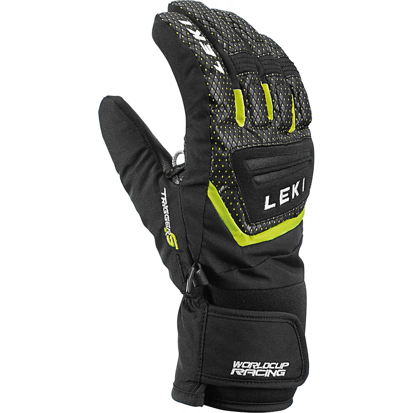 Leki Worldcup S Junior Alpine Ski Gloves Black-Ice Lemon APPAREL Leki 5  
